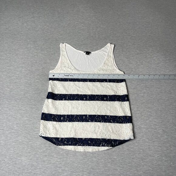 Ann Taylor Women’s Striped Lace Front Tank Top - Picture 4 of 12